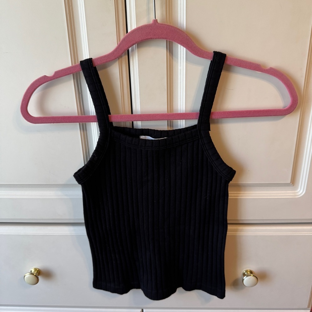 Carly Jean Los Angeles Black Ribbed Tank Top